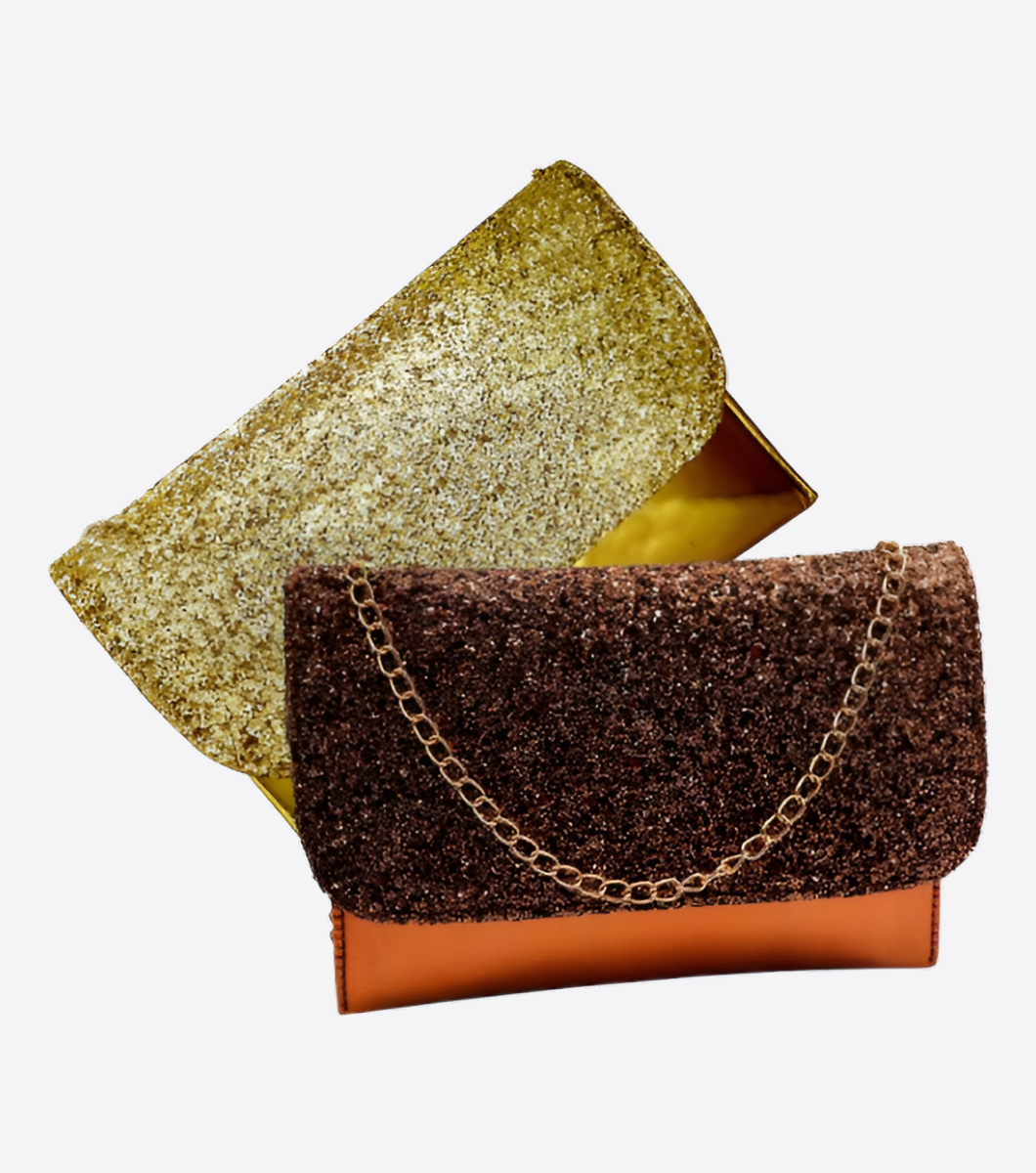 product-13 Casual Formal Party Gold Brown Clutch - Image 1