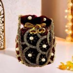 Moti Potli Bags For Women-Maroon