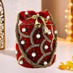Moti Potli Bags For Women-Red