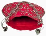 Embroidered Silk Potli Bags-Pink - Image 5