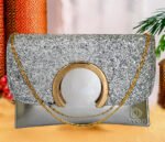 sling bag Shiny for girls & Women-Silver