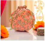 potli bags for wedding return gifts -Peach
