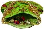 Zari Embroidered Potli Bag-Green - Image 3