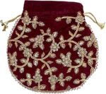 potli bags for wedding return gifts -Maroon - Image 4