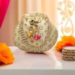 Rajasthani Style Gota Patti Silk Potli-Gold