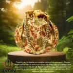 Embroidered Silk Potli Bags-White