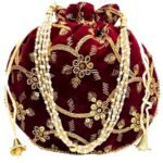 potli bags for wedding return gifts -Maroon - Image 5