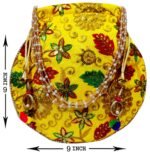Zari Embroidered Potli Bag-Yellow - Image 6
