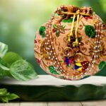 Zari Embroidered Potli Bag-Peach