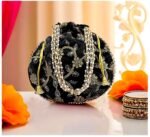 potli bags for wedding return gifts -Black