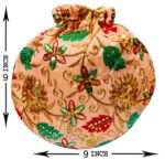 Zari Embroidered Potli Bag-Peach - Image 6