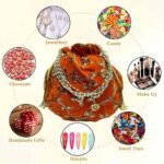 potli bags for wedding return gifts -Orange - Image 4