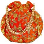 potli bags for wedding return gifts -Orange - Image 5