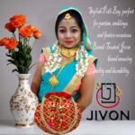 Rajasthani Style Gota Patti Silk Potli-Red - Image 2