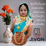 Rajasthani Style Gota Patti Silk Potli-Maroon - Image 2