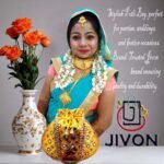 Rajasthani Style Gota Patti Silk Potli-Yellow - Image 3