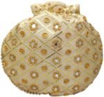 Rajasthani Style Gota Patti Silk Potli-Gold - Image 4