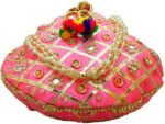 Rajasthani Style Gota Patti Silk Potli-BabyPink - Image 6