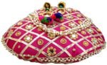 Rajasthani Style Gota Patti Silk Potli-Pink - Image 7
