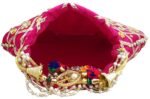 Rajasthani Style Gota Patti Silk Potli-Pink - Image 8