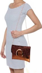 sling bag Shiny for girls & Women-Brown - Image 5