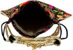 Embroidered Silk Potli Bags-BlackMulti - Image 6