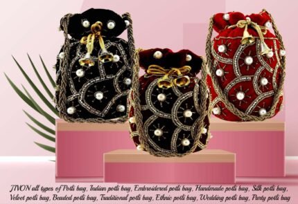 Moti Combo Potli Women-Black,Red,Maroon